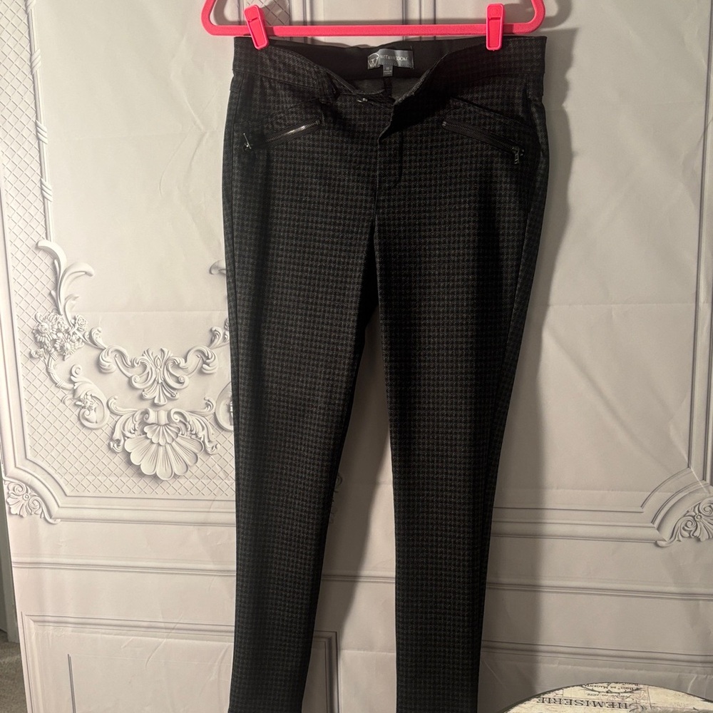 Wit & Wisdom Checkered Black/Grey Ankle Skinny Pants Size 10